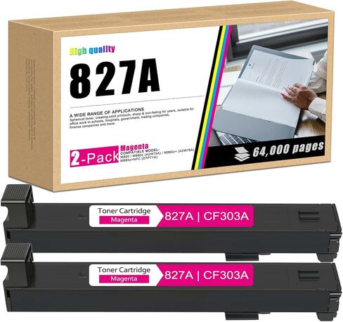 2-pack 827a toner Magenta High Toner Toner Cartridge مع استبدال رقاقة لـ HP Color Enterprise Flow MFP M880 M880Z+ M880Z M880Z+ NFC Printer | CF303A in Saudi Arabia