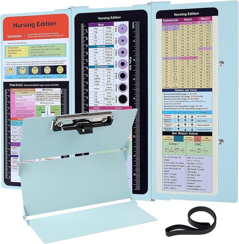 Nursing Clipboard Foldable Pocket Size - Aluminum Clipboard with Storage Fits in Nurse Backpack is a Very Basic Nursing Student Essentials. (Black) in Saudi Arabia
