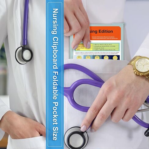 Nursing Clipboard Foldable Pocket Size - Aluminum Clipboard with Storage Fits in Nurse Backpack is a Very Basic Nursing Student Essentials. (Black) in Saudi Arabia