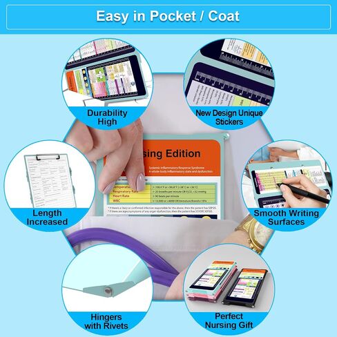 Nursing Clipboard Foldable Pocket Size - Aluminum Clipboard with Storage Fits in Nurse Backpack is a Very Basic Nursing Student Essentials. (Black) in Saudi Arabia
