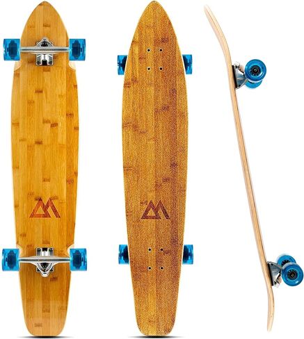 Magneto 44 بوصة Kicktail Cruiser Longboard Skatboard | الخيزران وسطح القيقب الصلب | مصنوع للبالغين والمراهقين والأطفال in Kuwait