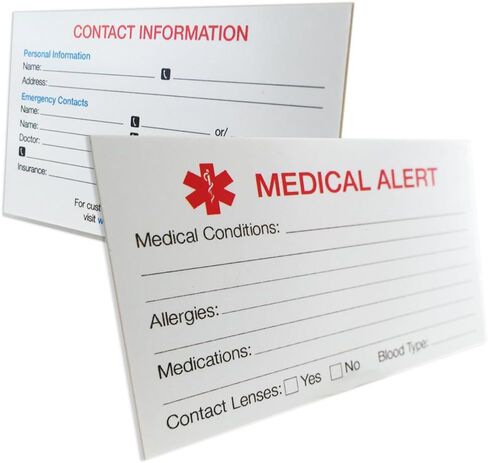 1 Myidcard Medical Alert ID سميكة 400 رطل من مخزون بطاقة in Kuwait