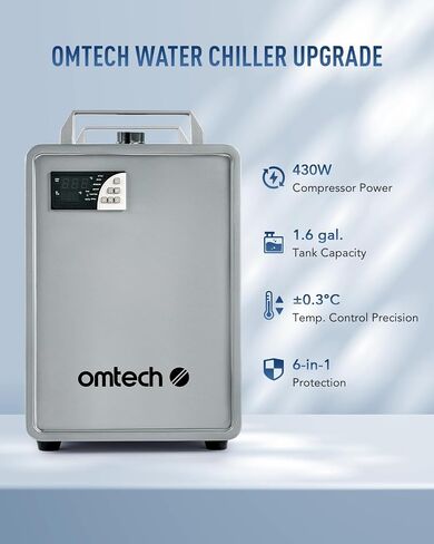 OMTech 6L CW-5200 Water Chiller for Laser Engraver & Cutter, Industrial Water Chiller for CO2 Laser Engraving & Cutting Machine, 0.58hp 3.2 gpm Laser Chiller Water Cooling Machine for Laser Cutter in Kuwait