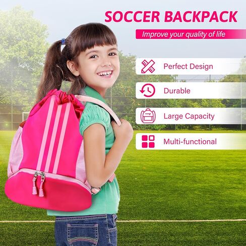 Soccer Bag, for up to Size 7 Basketball & Size 5 Soccer Ball, Youth Soccer Bag, Boys Soccer Backpack, Basketball Bag, Drawstring Backpack for Football Volleyball Soccer Equipment Bags in Saudi Arabia