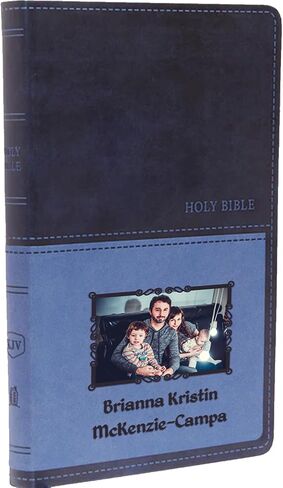 Printualist Personalized Gift Bible Custom Photo & Text, KJV, Navy, Value Thinline, King James Version, Red Letter Edition, Comfort Print, Faux Leather in Kuwait