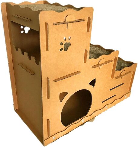 Seny Cardboard Cat House with Cat Scratcher Three-Story W30 X D14 X H26 in Saudi Arabia