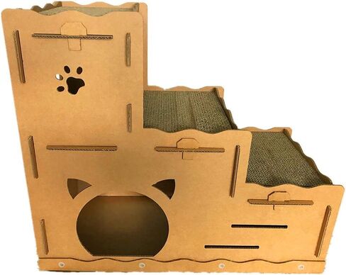 Seny Cardboard Cat House with Cat Scratcher Three-Story W30 X D14 X H26 in Saudi Arabia