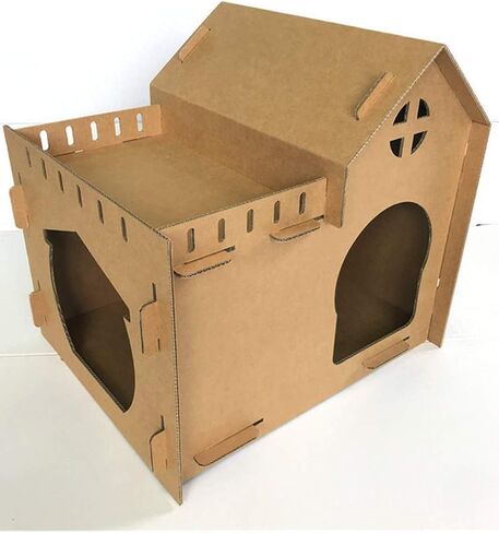 Seny Cardboard Cat House with Cat Scratcher Three-Story W30 X D14 X H26 in Saudi Arabia