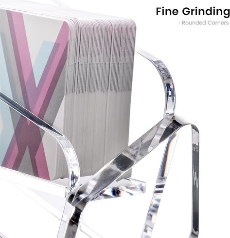 Business Card Holder for desk,Creative Acrylic Slanted Business Card Display Stand for Woman and Man,Organize 50 cards-Clear,1 Pack in Kuwait
