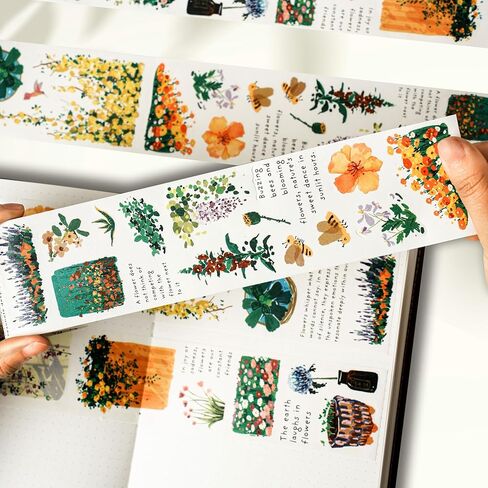 WT Auric Rose Gilded Washi Tape Sticker Set, 3 Rolls, Original Vintage Floral Decorative Masking Tape with Gold Foil, Wide Tape for Journaling, Scrapbooking, Planner, DIY Crafts & Wrapping in Kuwait