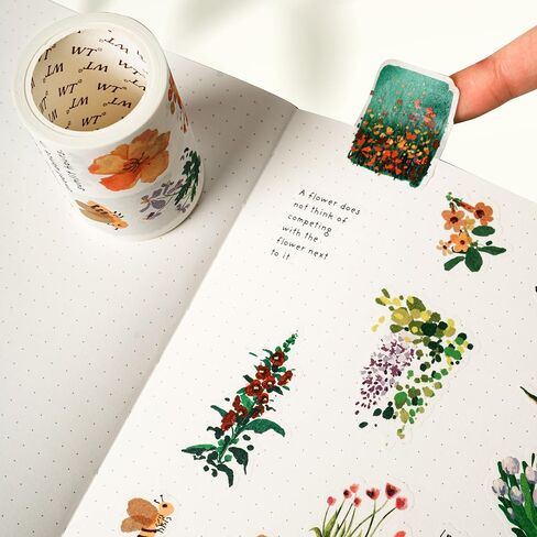 WT Auric Rose Gilded Washi Tape Sticker Set, 3 Rolls, Original Vintage Floral Decorative Masking Tape with Gold Foil, Wide Tape for Journaling, Scrapbooking, Planner, DIY Crafts & Wrapping in Kuwait