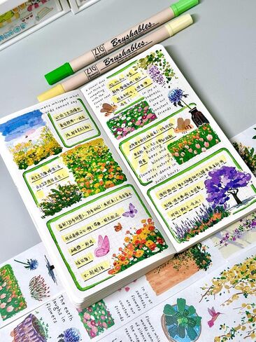 WT Auric Rose Gilded Washi Tape Sticker Set, 3 Rolls, Original Vintage Floral Decorative Masking Tape with Gold Foil, Wide Tape for Journaling, Scrapbooking, Planner, DIY Crafts & Wrapping in Kuwait