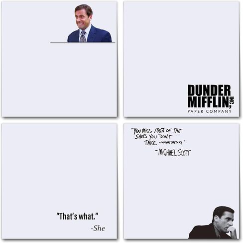 ملاحظات لزجة مضحكة لطيفة 4 منصات ، وسادات الملاحظة اللزجة المكتبية مايكل هذا ما قالته ، هدايا مكتب الملاحظات اللزجة اللطيفة ، وسادات الملاحظات ذات الوحدة الذاتية ، مجموعة من 4 in Kuwait