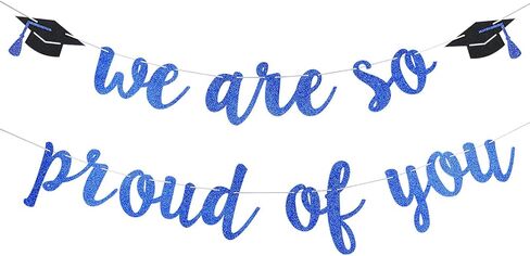 Black Glitter We are So Proud of You Graduation Banner,Congratulations Banner Graduation Decorations 2024 Banner for College Graduation Party Decorations 2024 Black in Saudi Arabia