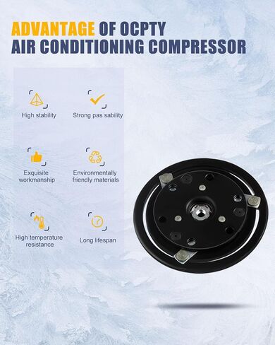 OCPTY Air Conditioning Compressor Clutch CO 35109C for Ford for E-150 for E-250 for E-350 Econoline Excursion Expedition for F-150 for F-250 for F-3504.6L 5.4L 6.0L 6.8L 7.3L 1993-2006 in Saudi Arabia