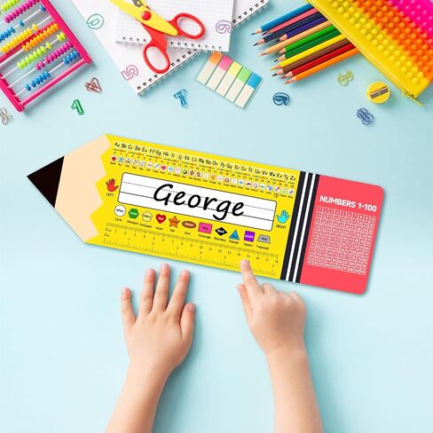 Classroom Pencil Name Tags for Desk Pencil Themed Classroom Decor Self Adhesive Name Plates for Class Room Student Name Tags for Desks Desk Plates for 1st Grade 2nd Grade Kindergarten Table in Saudi Arabia
