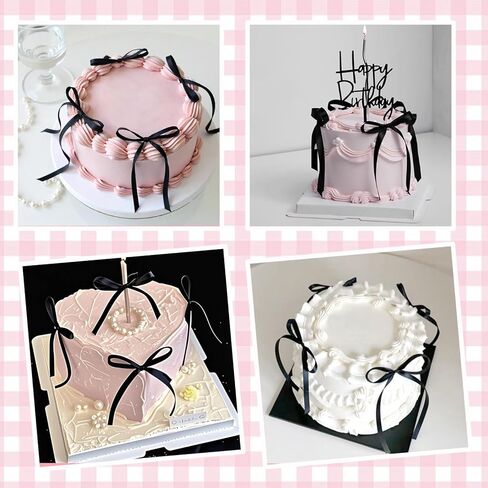 30 Pack Bow Cake Toppers Black Bows for Cake Coquette Themed Bow Cupcake Toppers Black Bow Birthday Decorations for Baby Shower Birthday Wedding Bachelorette Party Supplies in Kuwait