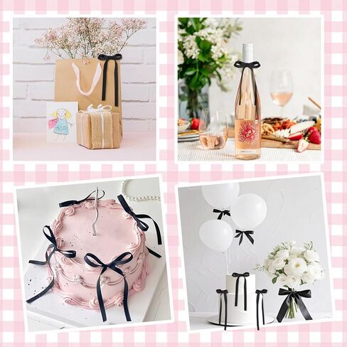 30 Pack Bow Cake Toppers Black Bows for Cake Coquette Themed Bow Cupcake Toppers Black Bow Birthday Decorations for Baby Shower Birthday Wedding Bachelorette Party Supplies in Kuwait