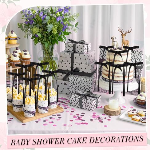 30 Pack Bow Cake Toppers Black Bows for Cake Coquette Themed Bow Cupcake Toppers Black Bow Birthday Decorations for Baby Shower Birthday Wedding Bachelorette Party Supplies in Kuwait