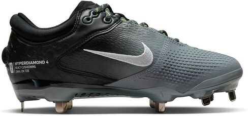 Nike Women's Hyperdiamond 4 Elite Softball Cleats White/Black/Grey Sz 11 in Saudi Arabia