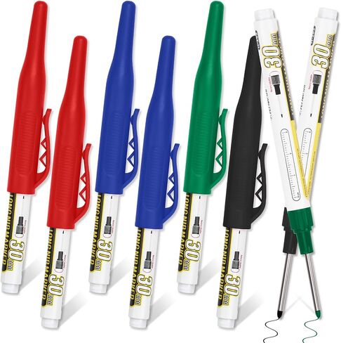 8pcs Long Nib Marker, Long Head Deep Hole Marker Pens, Waterproof Construction Markers Marking Tool, Multi-Purpose Deep Reach Pen Makes For Metal, Carpenter, Woodworking, 20mm 4 Colors in Saudi Arabia