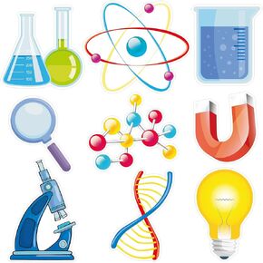 Lucleag 45 PCS Science Cutouts for Bulletin Board Decorations, Science Lab Paper Cut-Outs for Back to School Classroom Office Science Theme Party Bulletin Board Wall Decorations