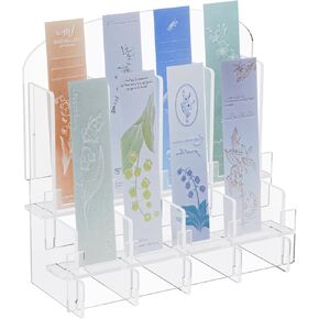 Bookmark Display Stand for Vendors, 12 Compartments Acrylic Bookmark Display for 2.2'' , Mobile-Friendly Design – Versatile Holder for Craft Fairs, Vendor Booths, and Shops (12C)