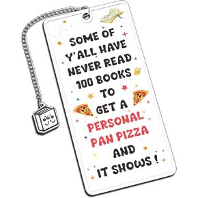 Back to School Funny Pizza Gifts Pattern Bookmarks Reader Book Lovers Gifts, Book Accessories for Reading Lovers, Best Friend Gifts for Women Bookish Christmas Pizza Lovers Gift Ideas