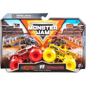 Monster Jam, Official Zombie Vs. El Toro Loco Die-Cast Monster Trucks, 1:64 Scale, Kids Toys for Boys Ages 3 and up