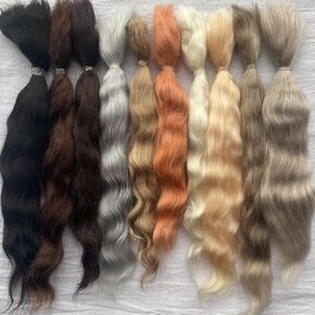 Organic Hand Dyed Wool Fiber,Real Mohair Locks,Doll Hair Wefts,Organic Hand Dyed Wool Fiber Wig for Making Doll Hair and Figurine Wigs,DIY Craft Materials (B5-10g)