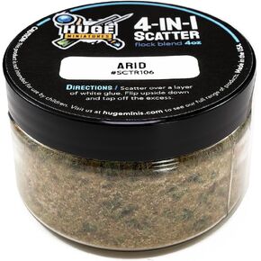 4-in-1 Scatter, Arid Scenery Model Basing Materials for Gaming and Tabletop or Diorama Railroad Layout - 4oz Resealable Jar