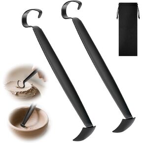 Yncotte 2 Packs Pottery Trimming Tools, Sturdy Double-Ended Trim Tools Sharpened Ceramic Tools for Pottery Clay Artists