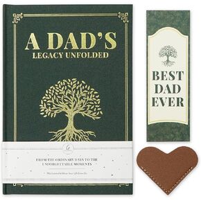 Gifts for Dad from Daughter Son - 150 Pages Lined Notebook Journal with Leather Heart Bookmark - Fathers Day Birthday Gifts for Dad, Husband Birthday Gift Ideas, Mens Gift for Husband