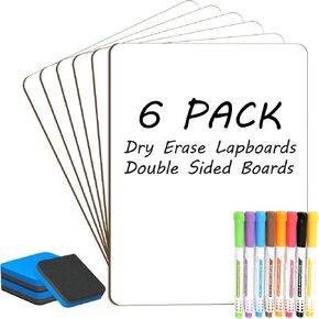 Dry Erase Lapboards Student Pack of 12,9x12 inch Double Sided White Boards,Small Mini White Dry Erase Boards for Students Whiteboards Including Mini Dry Erase Erasers and Colored Markers