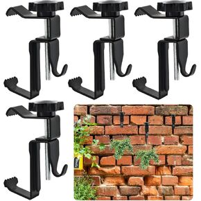 4PCS Brick Wall Clips Stainless Steel Brick Hooks Clamps,Brick Hanger Clips for Hanging Outdoor Pictures,1.77-3.14in Adjustable Brick Hangers No Drill Brick Wall Hangers