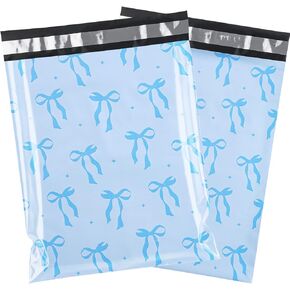 RUSPEPA 100 Pcs Black Bow Poly Mailer, Cute Bowknot Waterproof Shipping Mailers, Heavy Duty Self Adhesive Shipping Bags for Large Mailing Envelopes Bulk Tear Resistant Packaging, 6 x 9 Inches