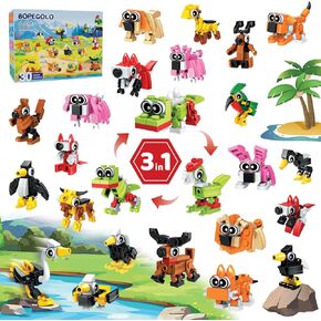 30 Pack Party Favors Building Set for Kids, 750 Pcs Mini Animal 3-in-1 Building Block Kit Sets, Goodie Bags Stuffers for Kids Classroom Prizes Birthday, Best Gifts for Boys Girls Ages 6+