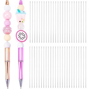 Beadthoven 50pcs Metal Blank Bars for Beadable Pens, Rust-Resistance Stainless Steel Beaded Rods Replacement Beadpen Bar Extender Parts for DIY Pens Repair Craft Making Supplies 4.61 inches