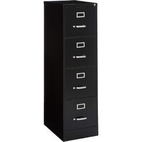 Lorell 4-Drawer Vertical File, 15 by 22 by 52, Black