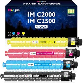 Compatible IM C2000 IM C2500 Toner Cartridge High Yield Replacement for Ricoh IMC2000 IMC2500 842307 842308 842309 842310 for Ricoh Lanier Savin IM C2000 IM C2500 Printer (4-Pack, BK/C/M/Y)
