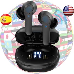 Translating Earbuds Real Time B11 - Two Way 138 Language Voice Translation Device, Instant Translator Earbuds, Audífonos Traductor de Voz Instantáneos de Idiomas Español Ingles (White)