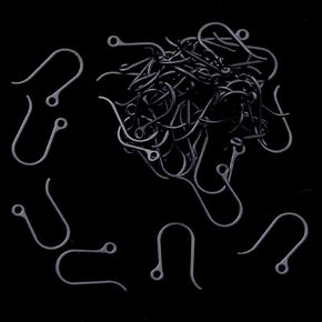 AKOAK 50pc 0.65mm Non-Allergenic Plastic Ear Wire Hooks Earring Findings fit DIY Jewelry (Transparent)