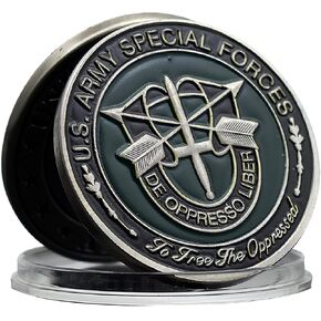 US Army Special Forces Challenge Coin - 1.57 Inch Military Coin with DE OPPRESSO LIBER & Army Seal for Military Enthusiasts and Veterans