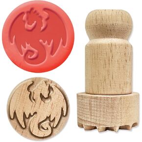OLYCRAFT Wooden Stamps 1 inch Spiral Round Stamp Wooden Clay Stamp Round Wood Stamp Natural Wood Stamp Round Pottery Stamps Small Stamp for Card Making DIY Craft Letter Diary and Craft Scrapbooking