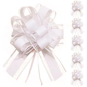 6 PCS Large Pull Bows,Bow for Gift Wrapping,Gifts Decorations,6″ Party Wedding Ribbon Bows for Wrapping Boxes or Flower Decorations,Presents or Christmas Tree (Light Pink)