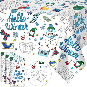 1 Pcs 108 x 54 Inch Kids Giant Hello Summer Coloring Tablecloth Disposable Jumbo Paper Tablecloth for Coloring Banner for Home Classroom Birthday Activity Party Supplies