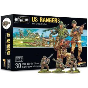 Warlord Games US Rangers Infantry - US Army 28mm Scale Plastic Miniatures for Bolt Action Highly Detailed World War 2 Miniatures for Table-top Wargaming
