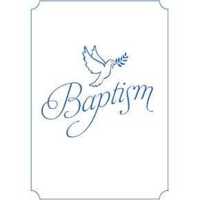 Baptism Certificate - 5x7 Folded, Premium, Blue Foil Embossed - KJV - (Package of 6)