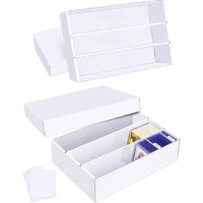 Trading Card Storage Box 2 Pack–2400 Count Cardboard Organizer with Dividers for MTG, TCG, Sports, Toploader, Commander