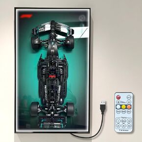 WETCEAOM Display Wallboard for Lego 42171 Technic Mercedes-AMG F1 W14 E Performance Race Car with LED Light, Gift Ideas for Lego Car Wall Mount Display Lover, Only Frame! 19.7 x 31.5 in